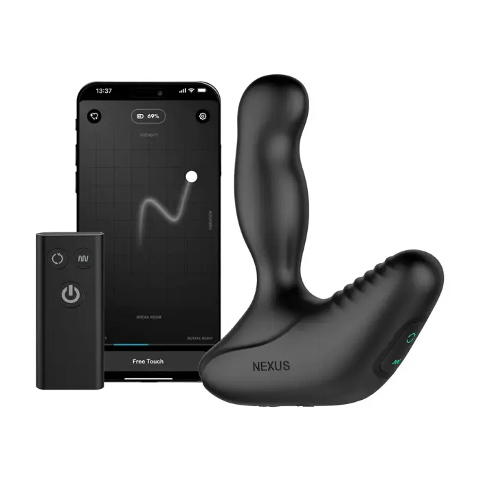 Nexus Revo Stealth lietotnes vadāms rotējošs prostatas masieris – 9.5 cm – Melns