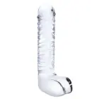 Glas sooniline klaasist dildo – 20 cm (8″) – läbipaistev — Foto 1