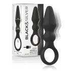 Black&Silver OZZY Silicone Vibrating Plug – Black — Photo 1