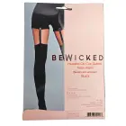 Be Wicked Hanging On Clip zeķes līdz augšstilbam ar zeķturiem – melnas – One Size — Foto 5