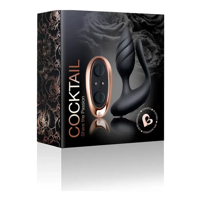 Cocktail kahe mootoriga anaal- ja vaginaalne vibraator – 15 cm – must