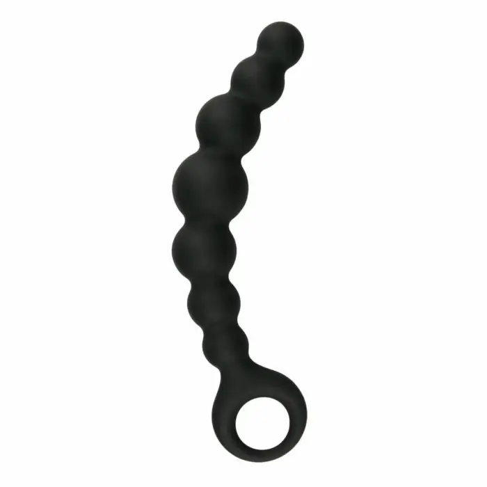 Sinner Gear Silicone Beaded Plug with Finger Loop – 13 cm – Black