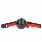 KINK полый твёрдый кляп для рта 4.5 cm с регулируемым эластичным ремешком – чёрный — Фото 1