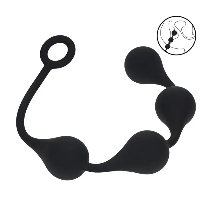 Waterdrop Silicone Anal Balls - L - 40mm - Black Photo
