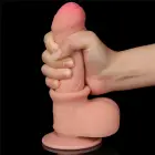 LoveToy Sliding Skin Dual Layer Dong – reālistisks dildo – TPE – miesas krāsa – 17,8 cm — Foto 9
