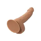 CalExotics Realistic Textured Dildo with Balls and Suction Cup – 15 cm (6″) – Brown — Photo 9