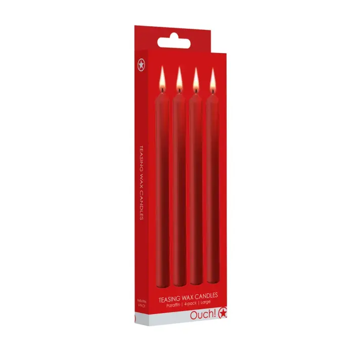 Ouch! Teasing Massage Candles – Red – 4 pcs