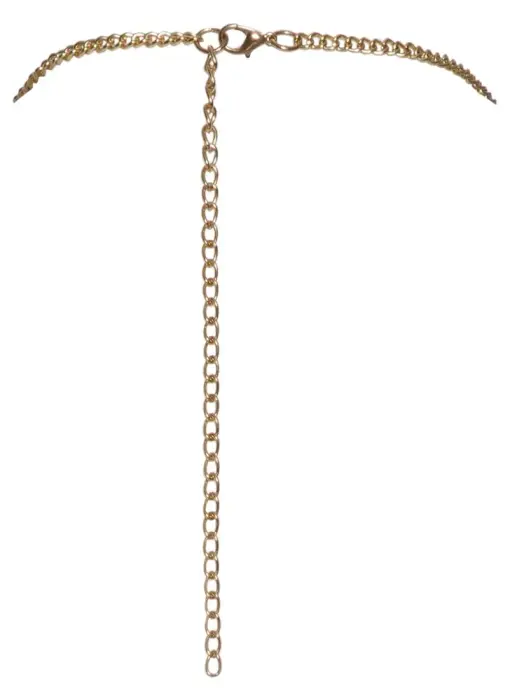 Cottelli Metal Crop Top with Halterneck Chain – Gold – One Size Photo