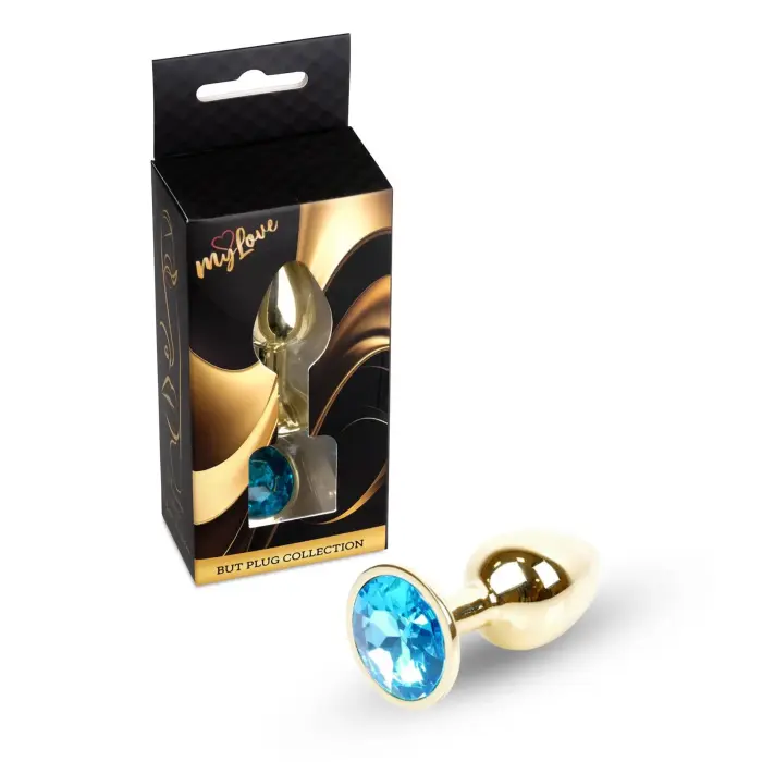 MyLove Toys Jewellery Gold anālais spraudnis – 7 cm – Zils
