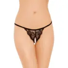 String 2307 nėrinių kelnaitės su atviru tarpkoju – juodos – S/L — Nuotrauka 1