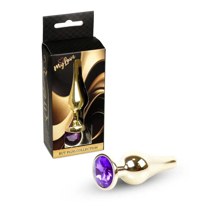 MyLove Toys Jewellery Gold анальная пробка – 9.5 cm – Фиолетовая