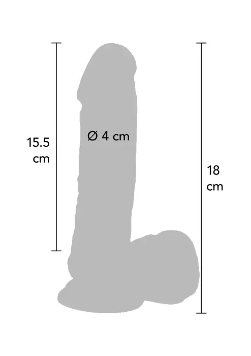 Vibrējošs dildo – 18 cm (7″) – Miesas krāsa Foto 2