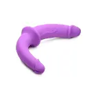 Double Charmer dubultais strap-on dildo ar jostu – 16 cm (6.25″) – violets — Foto 2