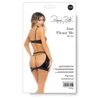Just Please Me – 2-piece lace and faux patent leather set – black – size M/L — Photo 3