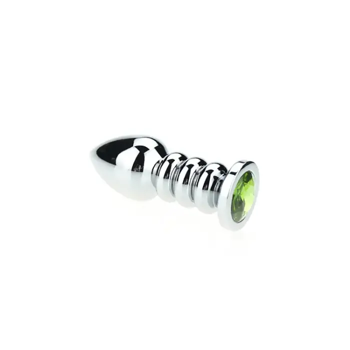 Ribbed Butt Plug – 18–20 cm – Green