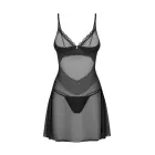 Stelisa ночная сорочка и стринги комплект – чёрный – 2XL/3XL Фото num