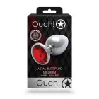 Round Gem Butt Plug – M – Red — Photo 2