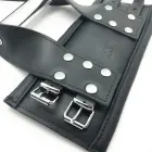 Red Leather Suspension Cuffs – Black — Photo 4