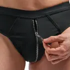 Svenjoyment Herren Jock – men's matte-look jock with zip and fold-up mesh back – black – M — Photo 6