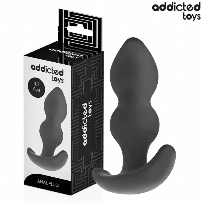 Addicted Toys silikoninis analinis kištukas – 11.7 cm – Juodas