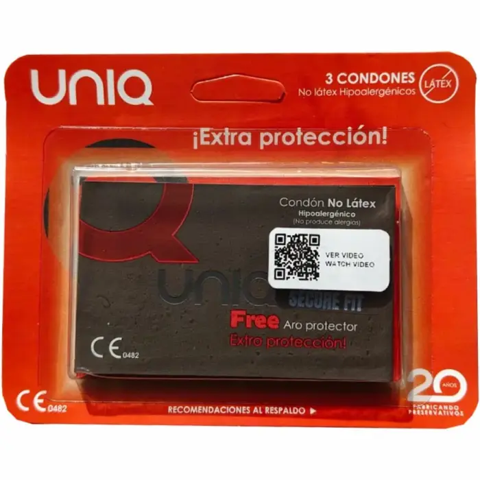 UNIQ Secure Fit AT-10 ультратонкие презервативы без латекса – 3 шт.