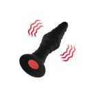 FORTO Vibrating Ribbed Plug Small – anal plug – silicone – black – remote control — Photo 3