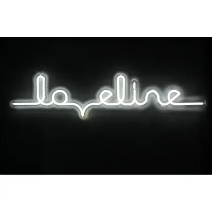 Loveline LED Neon Wall Sign by Shots - EU Adapter, Hanging Kit, 60cm