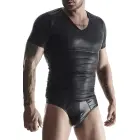 Men's Wet Look V-Neck T-Shirt – L — Photo 1