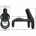 Pretty Love Elastic Silicone Vibration Extension Sleeve – Black — Photo 6