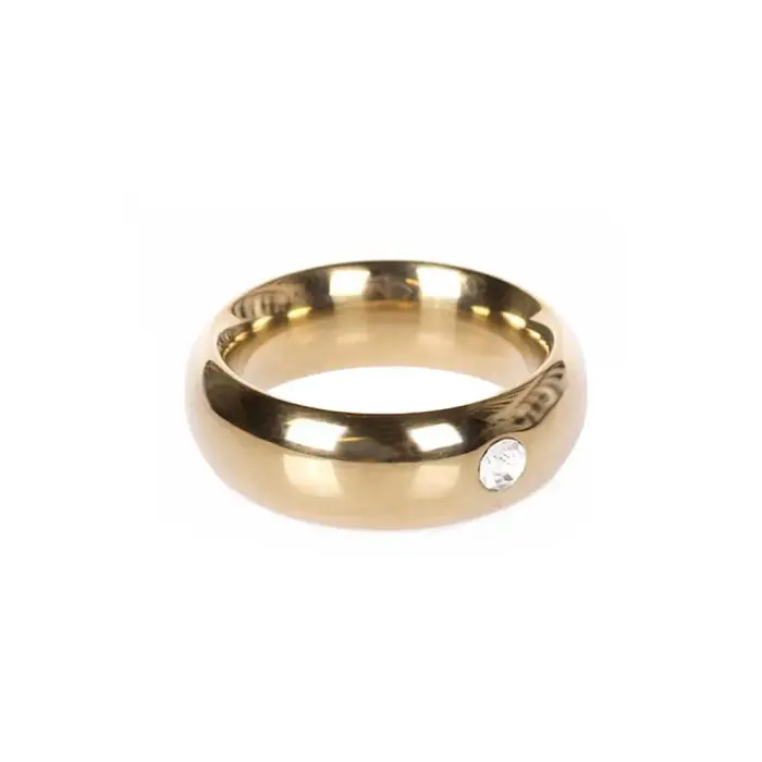 Gold Donut Cockring with Jewel - Thick - 40 mm