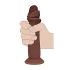 Vive REA224 – silikona reālistiskais dildo ar slīdošo ādas kārtu – brūns – 15,5 cm — Foto 6