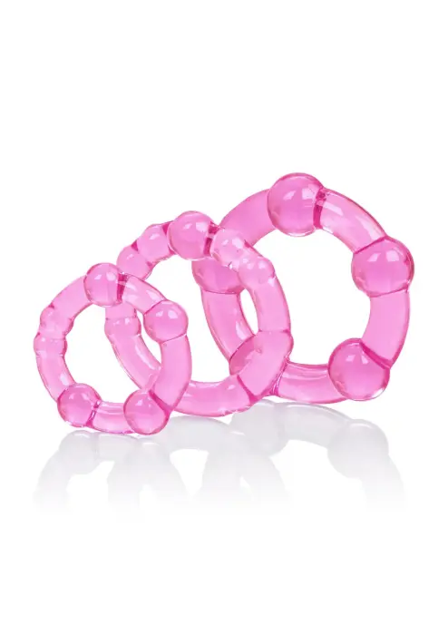 Island Rings 3 tk peenise rõngaste komplekt – roosa