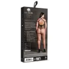 Leda XIII bodijs ar krustotām kakla lencītēm un atsegtiem pleciem – melns – Plus size Foto 2