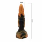 POWER MONSTERS Tyrannosaurus – fantazinis silikoninis dildo – dviejų spalvų – rudas ir juodas – 20,5 cm / Ø 5 cm — Nuotrauka 6