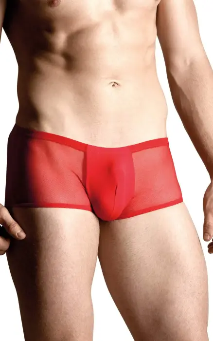 Men's Boxer Shorts with Open Back – Red – M/L
