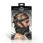 Lockable Vegan Leather Head Harness with Muzzle – Black — Photo 2