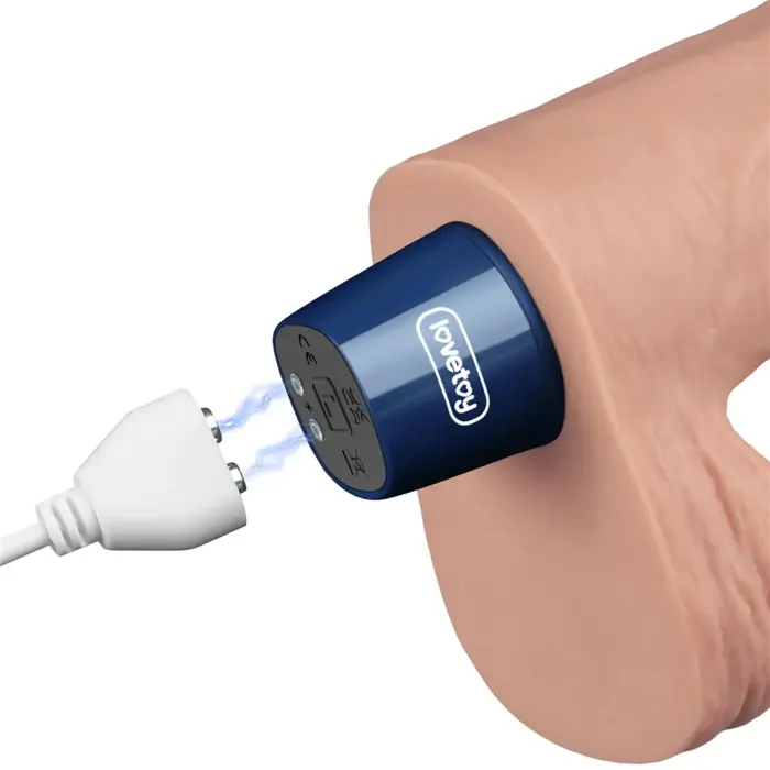 Real Softee uzlādējams vibrējošs dildo – 23 cm (9″) – Miesas krāsa Foto 12