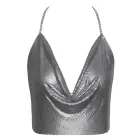 Cottelli Accessories серебристый укороченный топ из металлических пластин с бретелью на шее — Фото 6