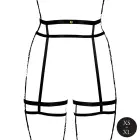 Double Strap Garter Belt with Adjustable Sliders – Black – One Size — Photo 4