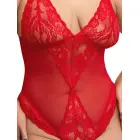 Cottelli Curves Body Red 2XL – Sheer Powernet, Adjustable Straps — Photo 8