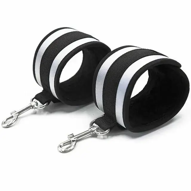 OHMAMA Grey Neoprene Wrist Cuffs – Adjustable Fetish Accessory