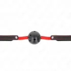 KINK полый твёрдый кляп для рта 4.5 cm с регулируемым эластичным ремешком – чёрный — Фото 3