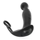 Flamma - Vibrating Prostate Massager with Ball Strap and Cockring – 16 cm – Black — Photo 3
