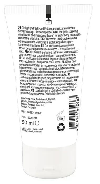 Lick it! Wine-Strawberry aromatizēts masāžas gels – 50 ml Foto 2