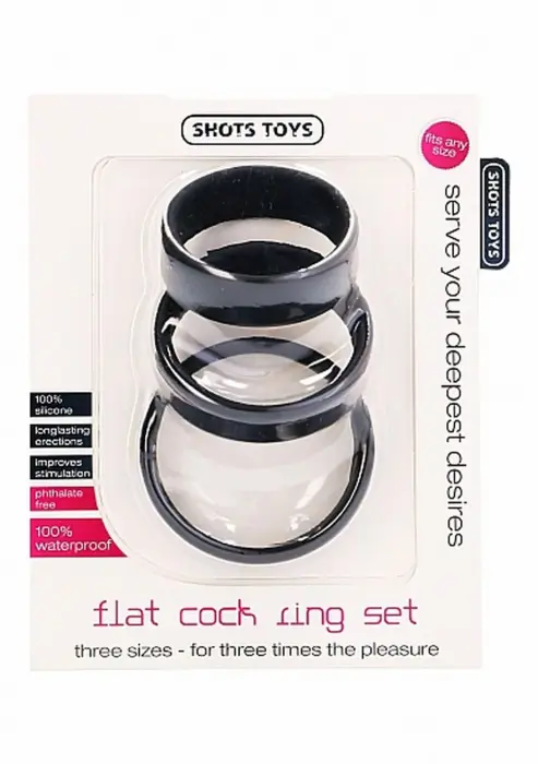 Flat Cock Ring Set – Black