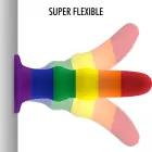Mythology Kuno Pride – šķidrā silikona fantāzijas dildo ar piesūcekni – varavīksnes – S – 13 cm — Foto 4