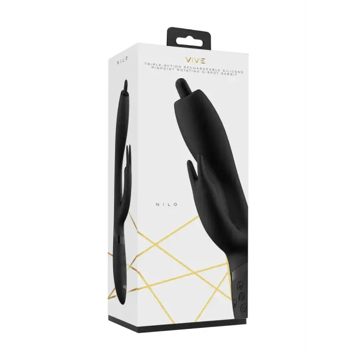 Nilo Pinpoint Besisukantis G taško triušio vibratorius – 18 cm (7″) – juodas