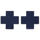 Krūšu uzlīmju komplekts - krusts - zils Foto 1
