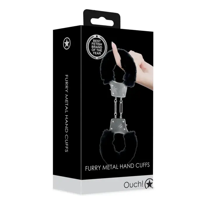 Furry Metal Handcuffs – Black