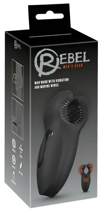 Массажер Rebel Man Wand с подвижными крыльями – черный